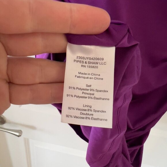 Veronica Beard Purple Draped Sleeveless Bora Dress Size 4 Color Purple - Picture 6 of 6